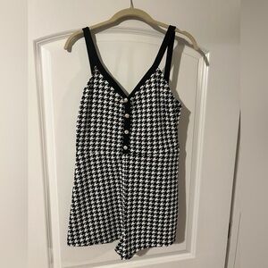 Women's Shein Houndstooth Black and White Romper Size Large